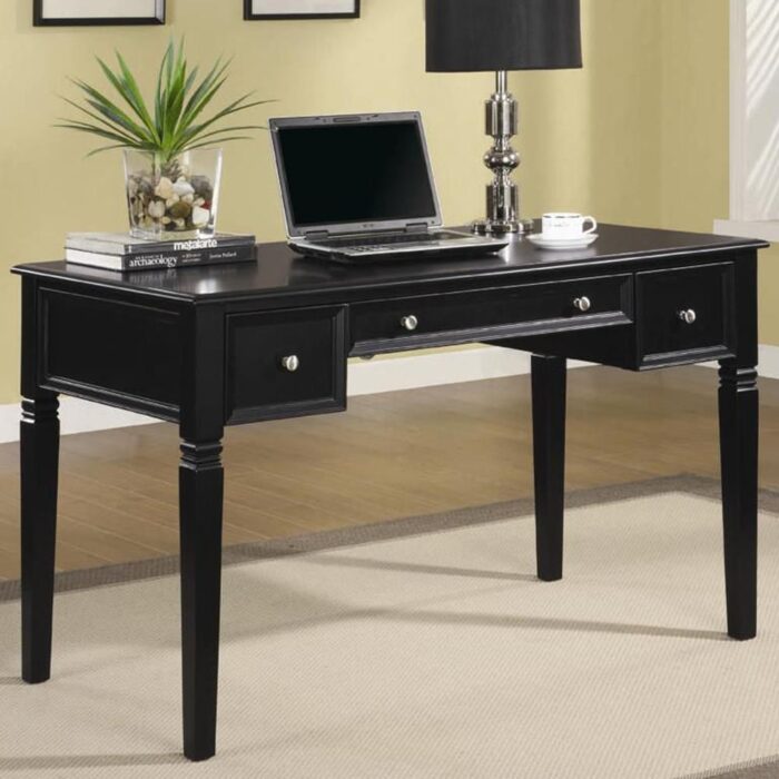 Classic Table Desk with Keyboard Drawer and Power Outlet