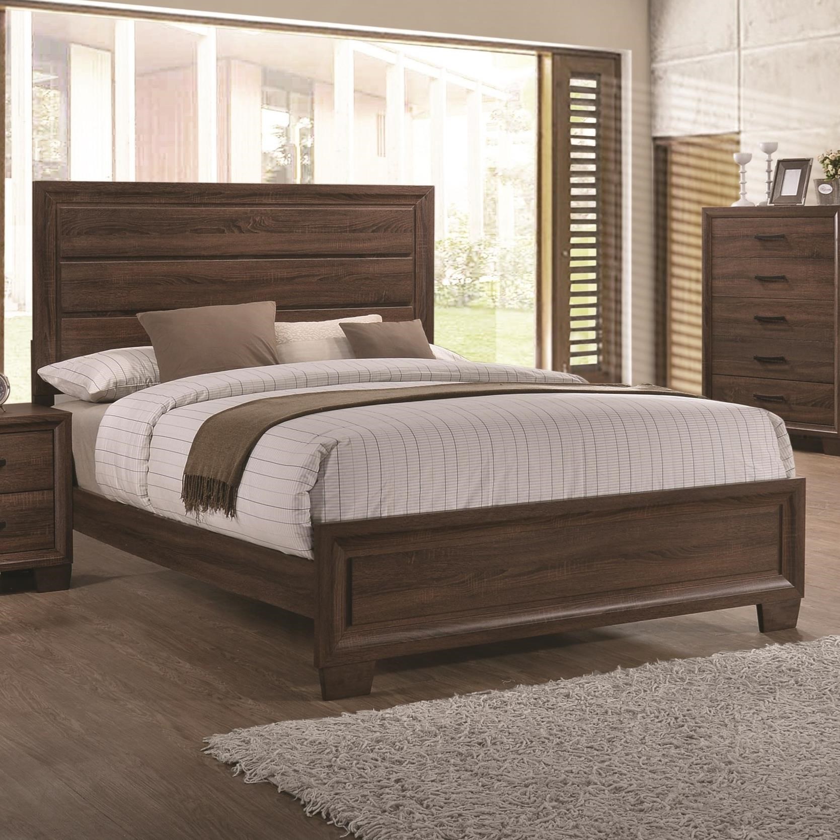Coaster 205321q Brandon Warm Brown Bed Available In Queen And King Size Curley S Furniture Store Des Moines Iowa