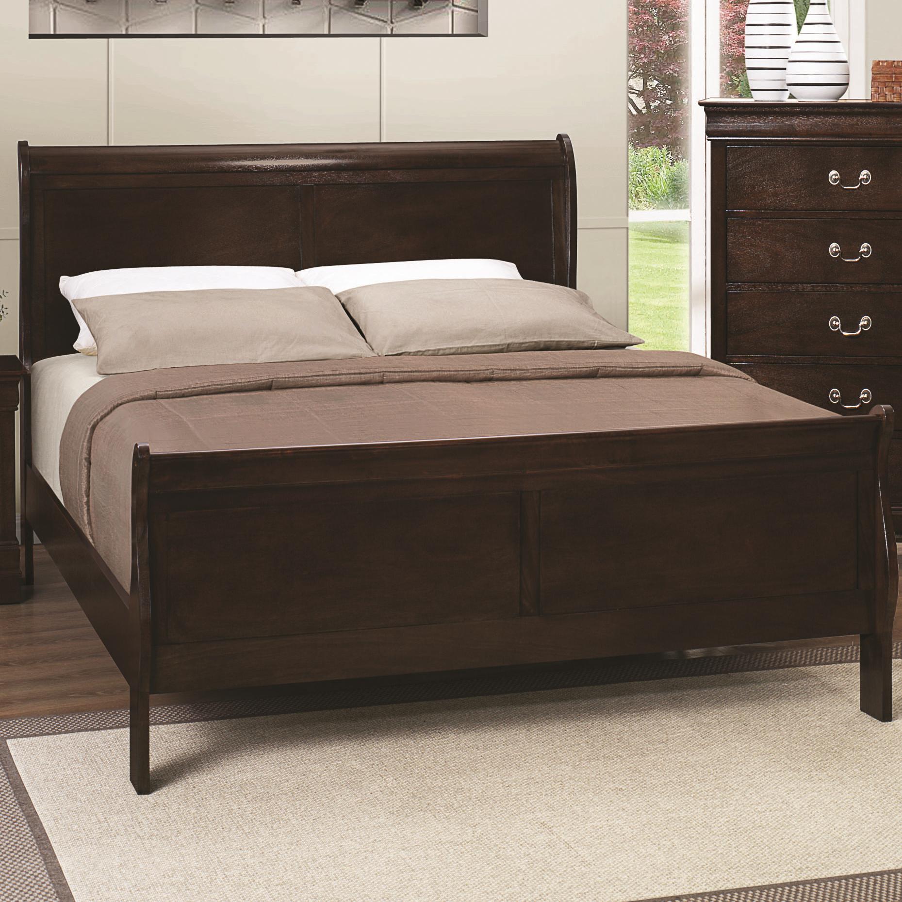 Coaster 202411Q Cappuccino Louis Philippe Bed Twin Full Queen and King Available