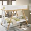 # 460572 Frankie Wood Twin Over Twin Bunk Bed White and Natural - Image 4