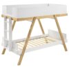 # 460572 Frankie Wood Twin Over Twin Bunk Bed White and Natural