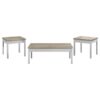 Stacie#709950 3-piece Coffee Table Set Distressed Pine and White