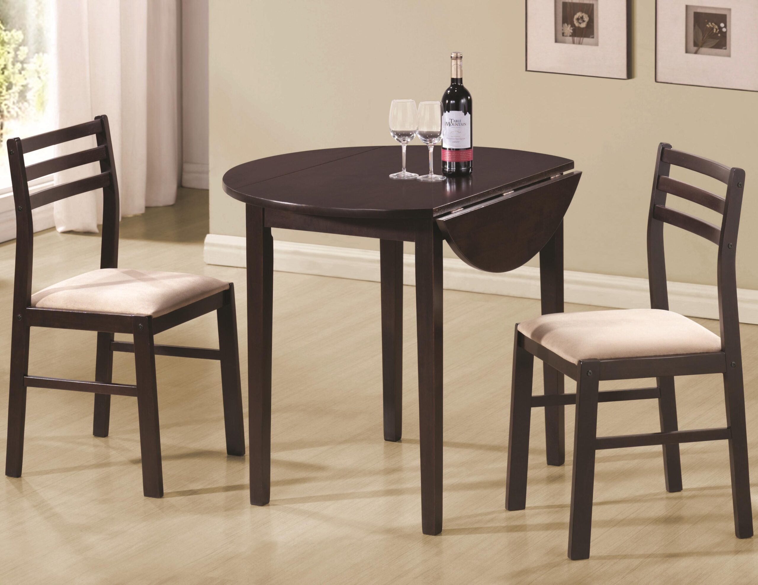 2 seater drop sales leaf table and chairs