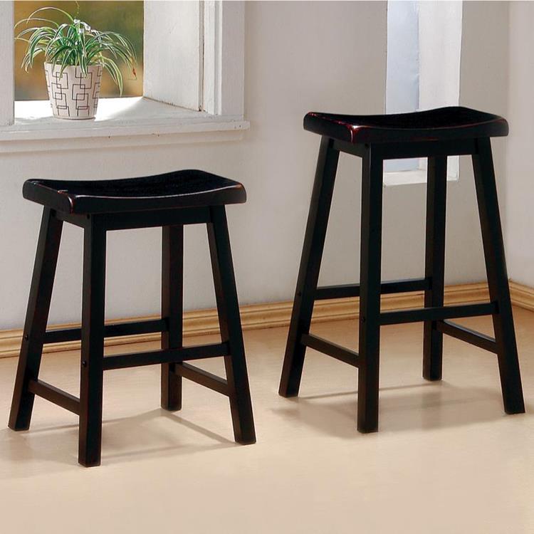 Coaster 180019 Distressed Black Saddle Counter Height Stool