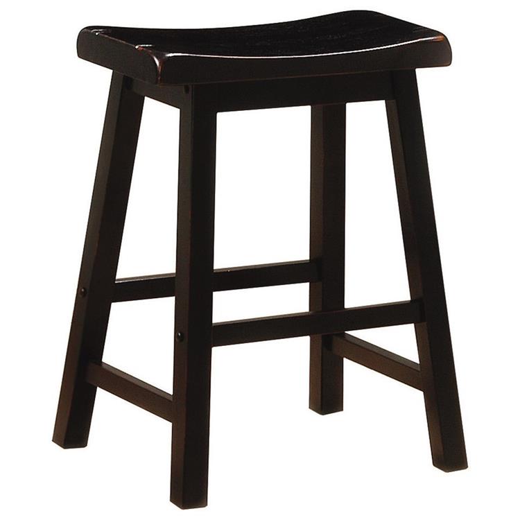 Coaster 180029 Distressed Black Saddle Bar Height Stool