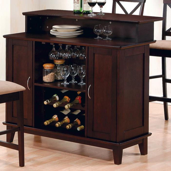 Coaster 100218 Cappuccino Bar Unit With Wine Rack And Storage Curley S Furniture Store Des Moines Iowa Learn how to make a diy wine rack using any of these designs. coaster 100218 cappuccino bar unit with wine rack and storage