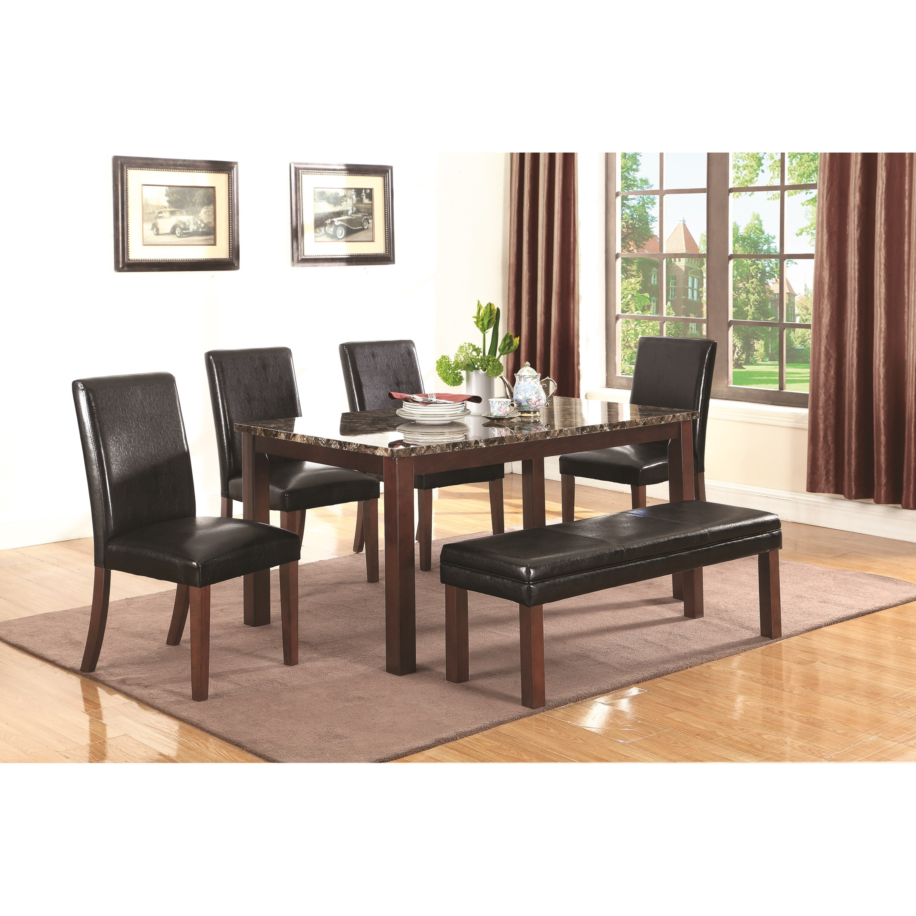 Coaster 107701 Otero Table Chairs And Bench Curley S Furniture