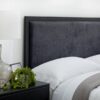 Metal Trim Upholstered Headboard (Navy) - Image 2