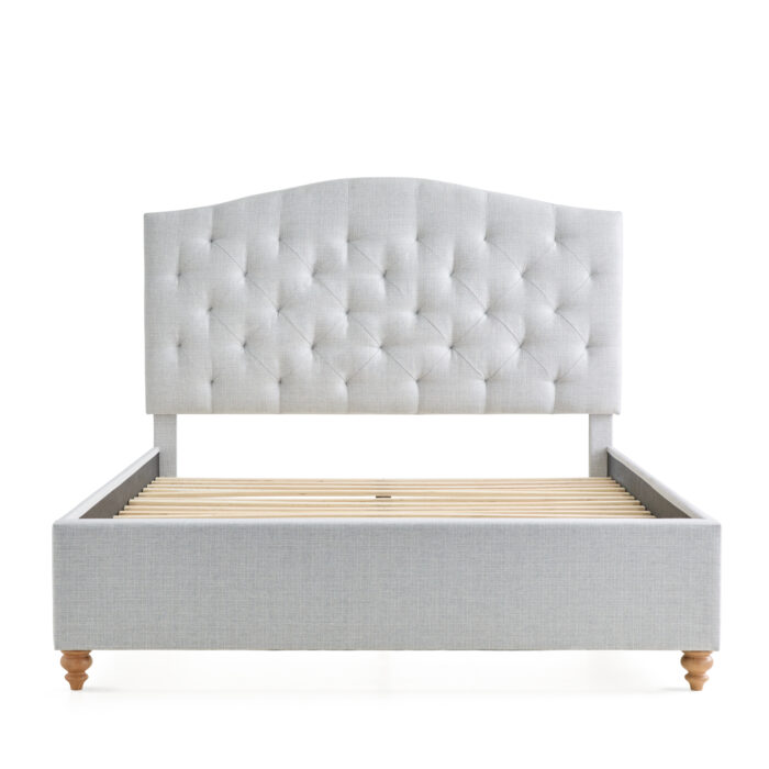 Light Grey Tufted Upholstered Bed - Image 2